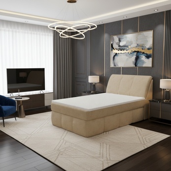 Postel s matrací a topperem ELEIN béžová, 120x200 cm 1