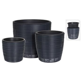 Květináč ELINA černá, šířka 40 cm 1