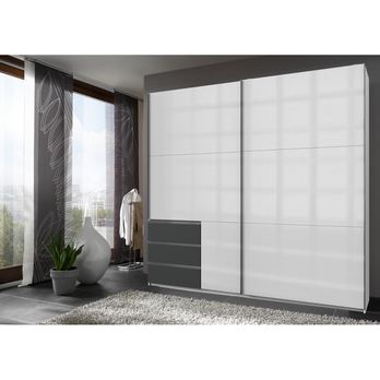 Šatní skříň ELIOT bílá/grafit, šířka 250 cm 1
