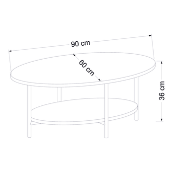 Konferenční stolek ELIS dub/bílá 3