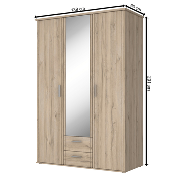 Šatní skříň ELMA dub bianco 6