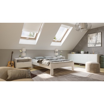 Postel ELODIE II buk olej bílá, 140x200 cm 1