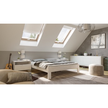 Postel ELODIE II buk olej bílá, 160x200 cm 1