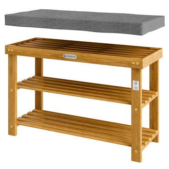 Botníková lavice ELVATE 2 akácie/šedá, šířka 90 cm 3