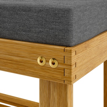 Botníková lavice ELVATE 2 akácie/šedá, šířka 90 cm 4