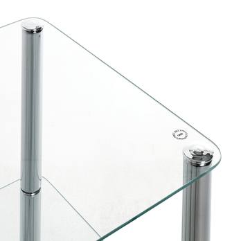 Regál EMDEN sklo/chrom, výška 107 cm 2