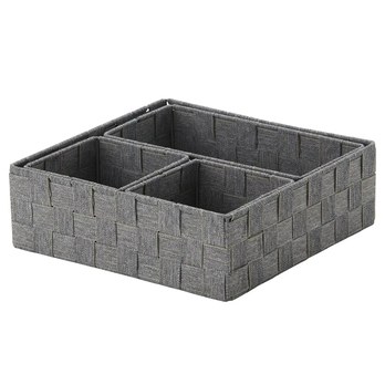 Sada úložných boxů EMMELINE šedá, sada 4 ks 2