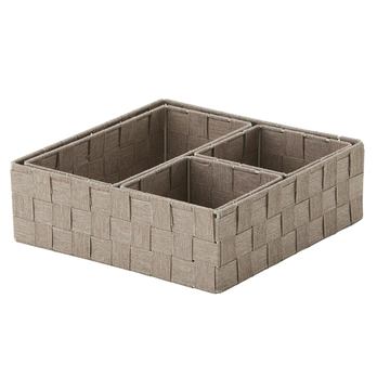 Sada úložných boxů EMMELINE hnědá, sada 4 ks 2