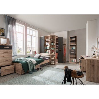 Regál EMPOLI dub sanremo/grafit, šířka 48 cm 1