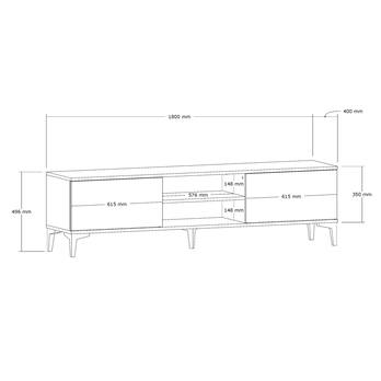 TV komoda EREM ořech/černá 5