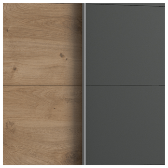 Šatní skříň ERICA grafitová/přírodní, šířka 135 cm 3