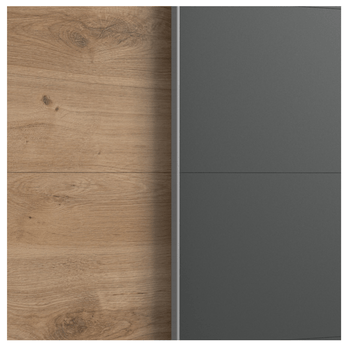 Šatní skříň ERICA grafitová/přírodní, šířka 179 cm 3