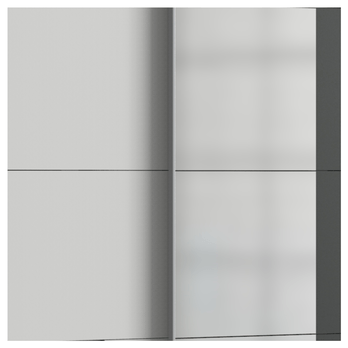 Šatní skříň se zrcadlem  ERICA grafitová/bílá, šířka 135 cm 3