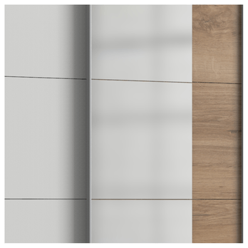 Šatní skříň se zrcadlem  ERICA přírodní/bílá, šířka 135 cm 3