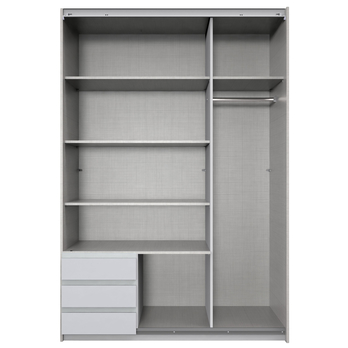 Šatní skříň ERICA přírodní/bílá, šířka 135 cm 2