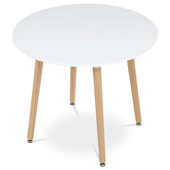 Jídelní stůl ERVIN přírodní/bílá, průměr 90 cm 1