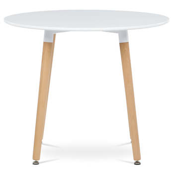 Jídelní stůl ERVIN přírodní/bílá, průměr 90 cm 2