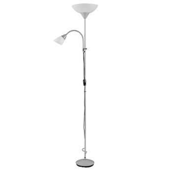 Stojací lampa ERZWO stříbrná/bílá 2