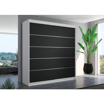 Šatní skříň ESMA bílá/černá 1