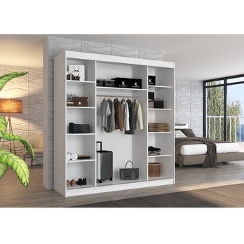 Šatní skříň ESMA bílá/černá 2