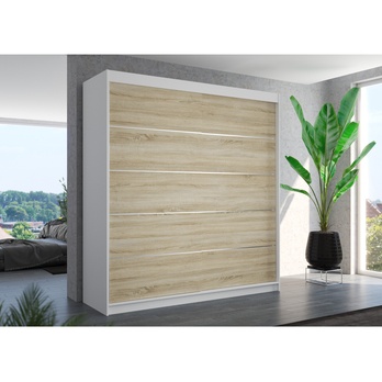 Šatní skříň ESMA bílá/dub sonoma 1
