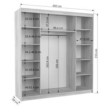 Šatní skříň ESMA černá/bílá 3