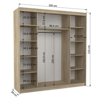 Šatní skříň ESMA dub sonoma/bílá 3