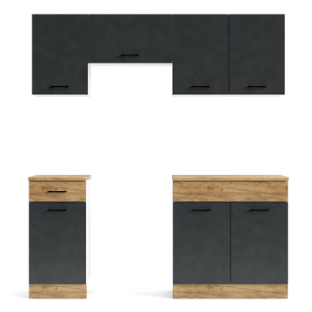 Kuchyňský blok ESPERO 180 antracitová/dub craft zlatý 1