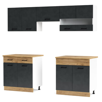 Kuchyňský blok ESPERO 220 antracitová/dub craft zlatý 2