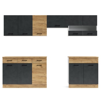 Kuchyňský blok ESPERO 260 antracitová/dub craft zlatý 1