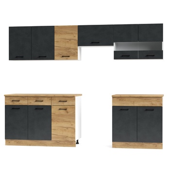 Kuchyňský blok ESPERO 260 antracitová/dub craft zlatý 2