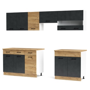 Kuchyňský blok ESPERO 260 antracitová/dub craft zlatý 3