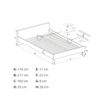 Postel ESTEFANIA bílá, 160x200 cm 7