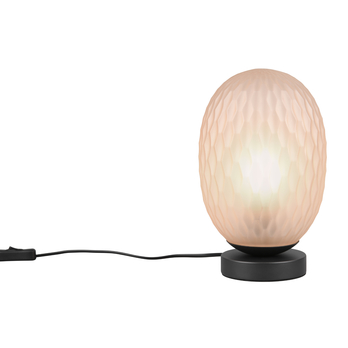 Stolni lampa FACETTE černá/jantarové sklo 2