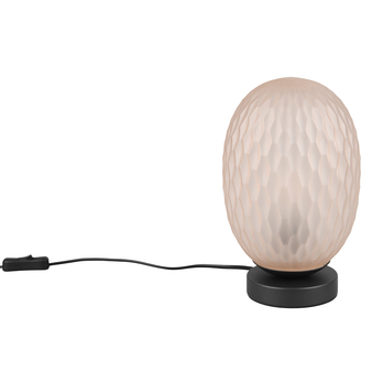 Stolni lampa FACETTE černá/jantarové sklo 3