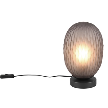 Stolni lampa FACETTE černá/kouřové sklo 2