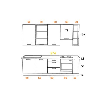 Kuchyňská sestava FACHMAN B11, 274 cm dub sonoma 6