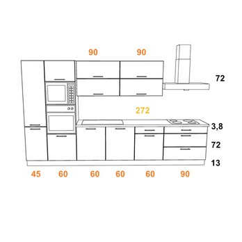 Kuchyňská sestava FACHMAN B3, 377 cm dub sonoma 5