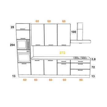 Kuchyňská sestava FACHMAN B8, 332 cm dub sonoma 5