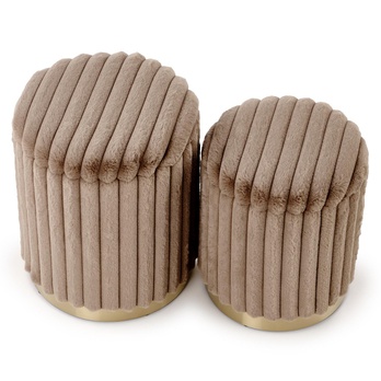 Taburet FADU hnědá/zlatá, set 2 ks 2