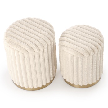 Taburet FADU krémová/zlatá, set 2 ks 2