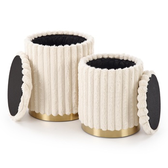 Taburet FADU krémová/zlatá, set 2 ks 3