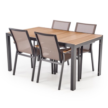 Zahradní stůl FAIRRU černá/hnědá, šířka 150 cm 1