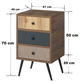 Noční stolek FAIRWAY hnědá/antracitová 4