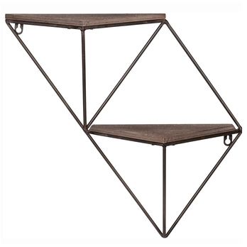 Nástěnná police FAME III ořech/černá 2