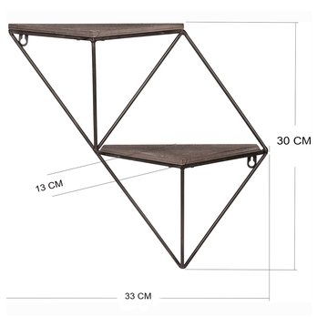 Nástěnná police FAME III ořech/černá 4