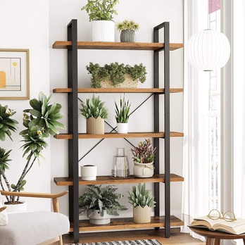 Regál/knihovna FARO 4 černá/hnědá 2