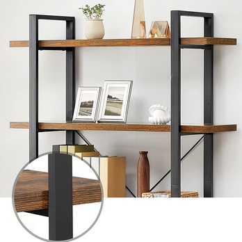 Regál/knihovna FARO 4 černá/hnědá 4