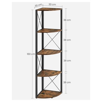 Regál FARO 4 hnědá/černá 5
