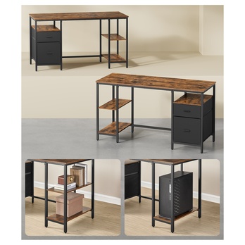 Pracovní stůl FEET hnědá/černá 3